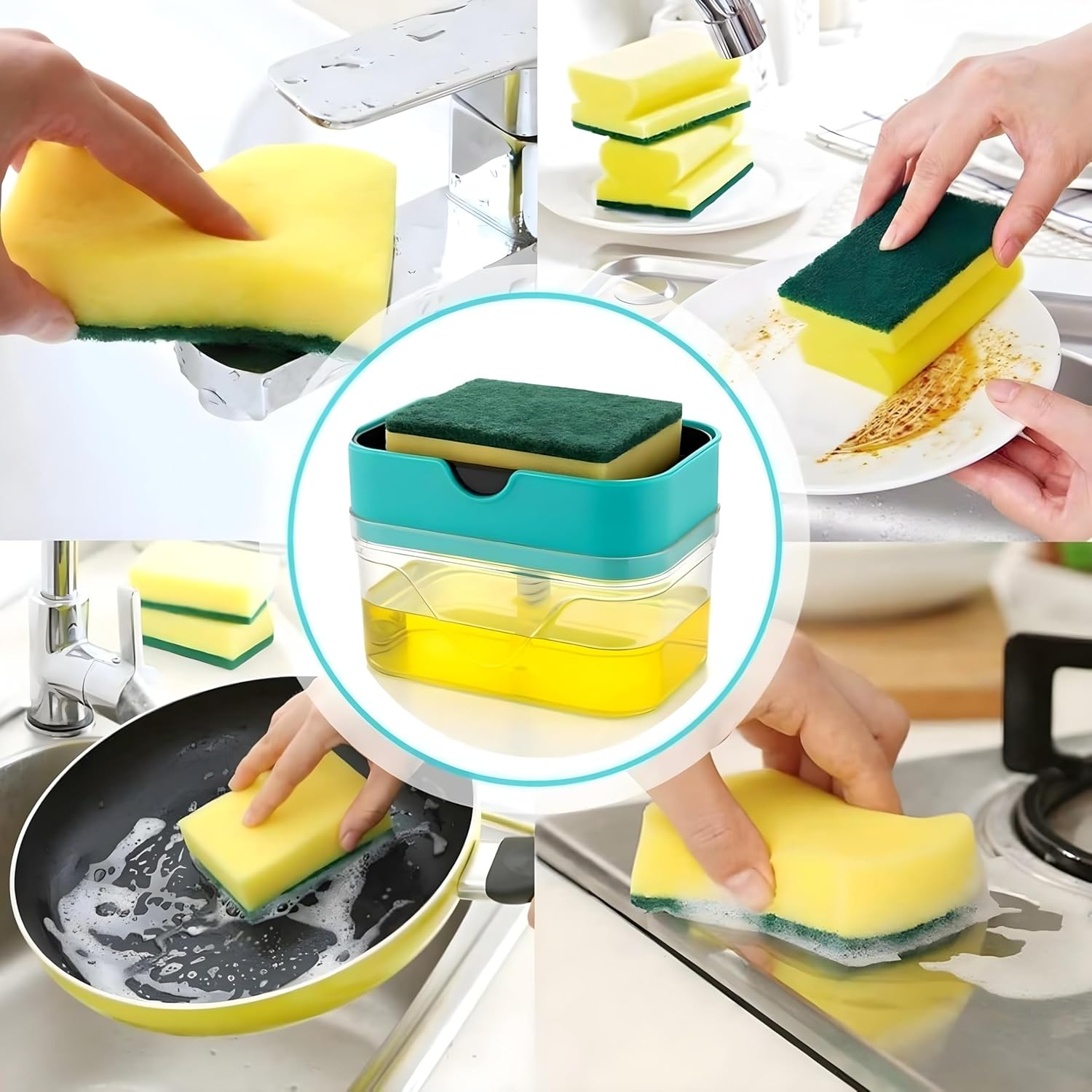 Elegant 2-in-1 Soap Dispenser & Sponge Holder